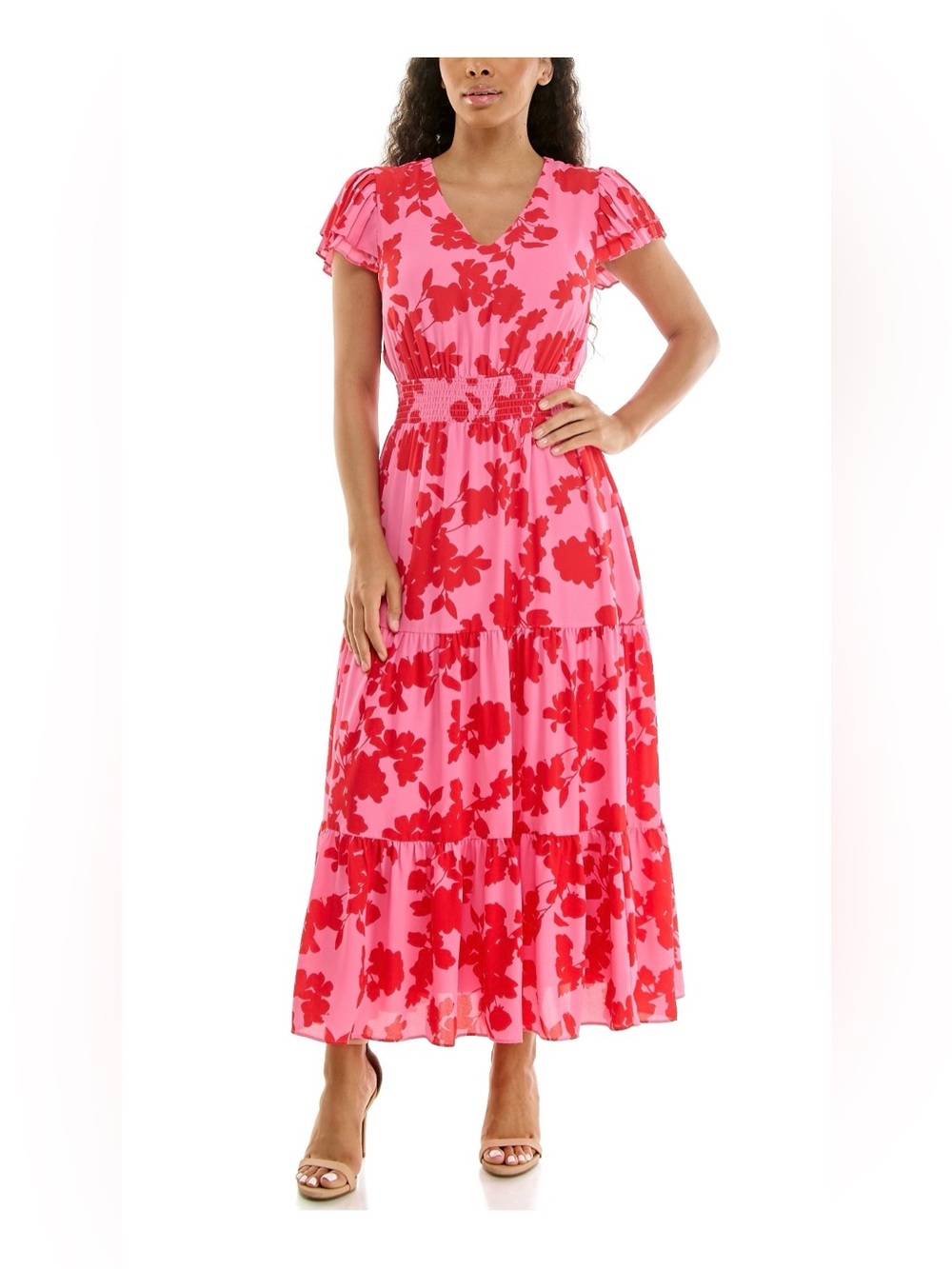 Nanette Lepore Studio Flutter Sleeve Maxi Dress - Sz XS
